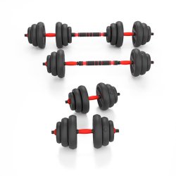 6-i-1 Trningsst 20 kg (Hndvgte, Vgtstang &amp; Kettlebell)