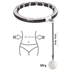 HMS Deluxe Smart Justerbar Hulahopring med Vgt (Hvid/Sort)