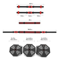 HMS Justerbar Hndvgt- &amp; Vgtstang St 30 kg