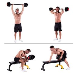 2-i-1 Trningsst 40 kg (Hndvgt &amp; Vgtstang)