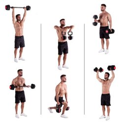 3-i-1 Trningsst 40 kg (Hndvgte, Vgtstang &amp; Kettlebell)