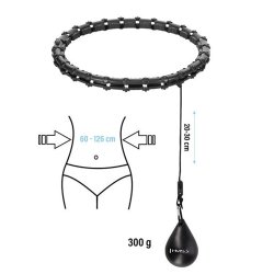 HMS Smart Justerbar Plus Size Hulahopring med Vgt (Sort)