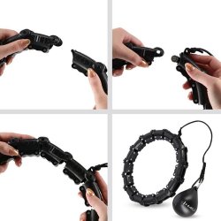 HMS Smart Justerbar Plus Size Hulahopring med Vgt (Sort)