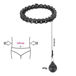 HMS Smart Justerbar Plus Size Hulahopring med Vgt (Sort)