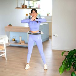 HMS Deluxe Smart Justerbar Hulahopring med Vgt (Hvid/Sort)