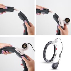 HMS Smart Justerbar Hulahopring med Vgt (Sort/Hvid)