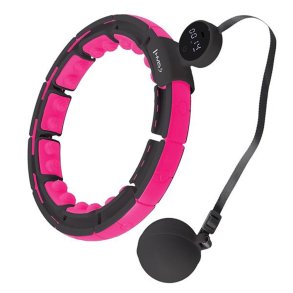 HMS Deluxe Smart Justerbar Hulahopring med Vgt (Sort/Pink)