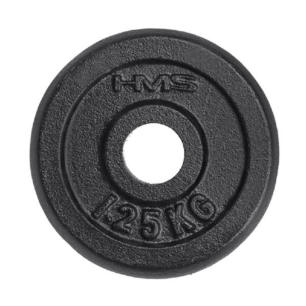 HMS Vægtskive Støbejern 1,25 kg - 30 MM Vægtskiver - Styrketræning | LavprisFitness.dk