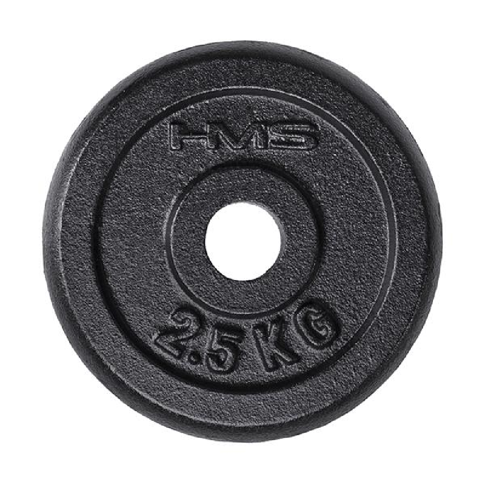 HMS Vægtskive Støbejern 2,5 kg - 30 MM Vægtskiver - Styrketræning | LavprisFitness.dk