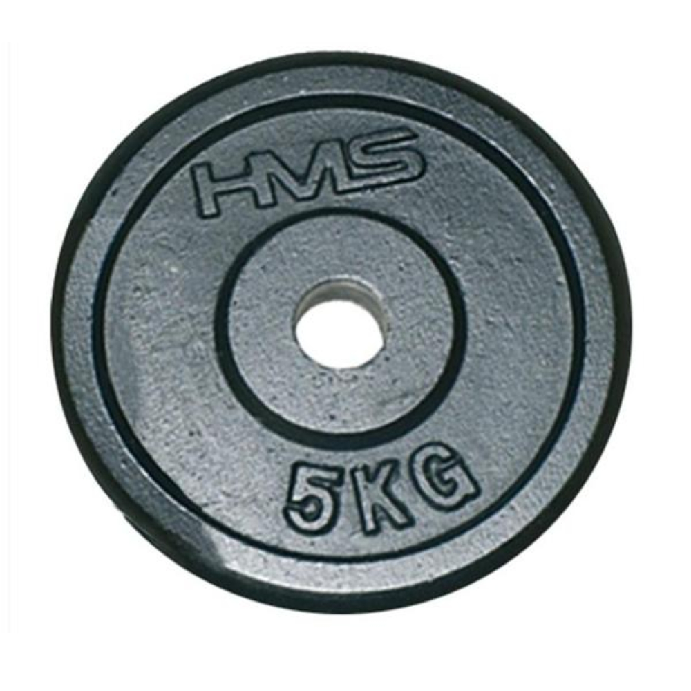 HMS Vægtskive Støbejern 5 kg - 30 MM Vægtskiver - Styrketræning | LavprisFitness.dk