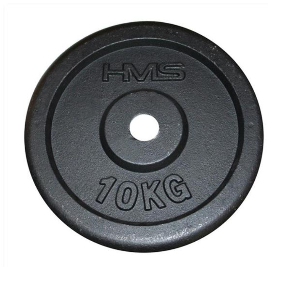 HMS Vægtskive Støbejern 10 kg - 30 MM Vægtskiver - Styrketræning | LavprisFitness.dk