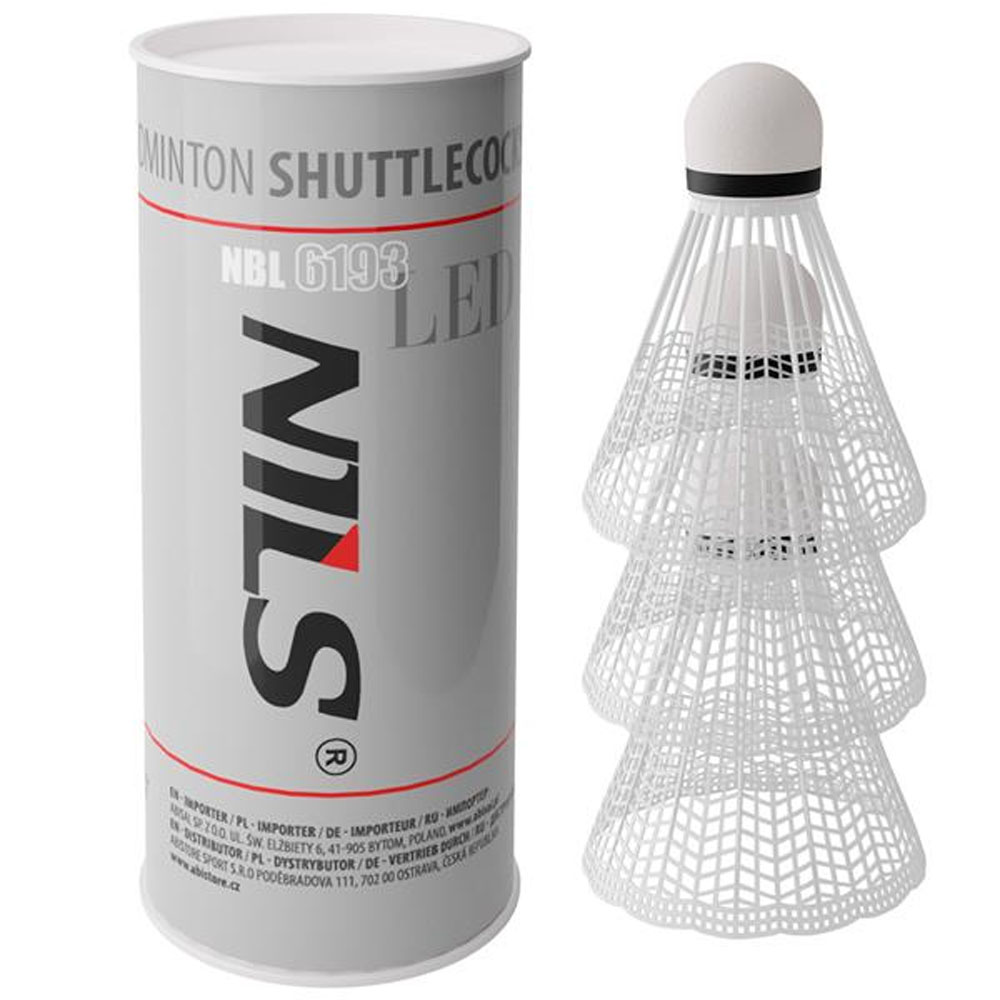 NILS Nylon LED Badmintonbolde 3-Pak - | LavprisFitness.dk